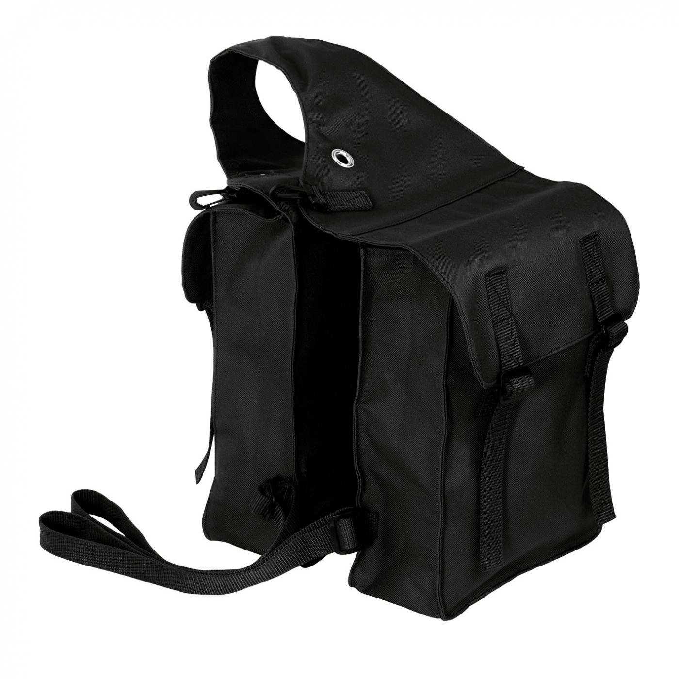Saddlebags water-repellent nylon available in brown and black