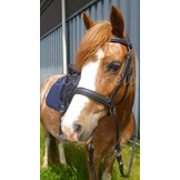 Walnut leather pony cross-over bitless bridle nubuck leather