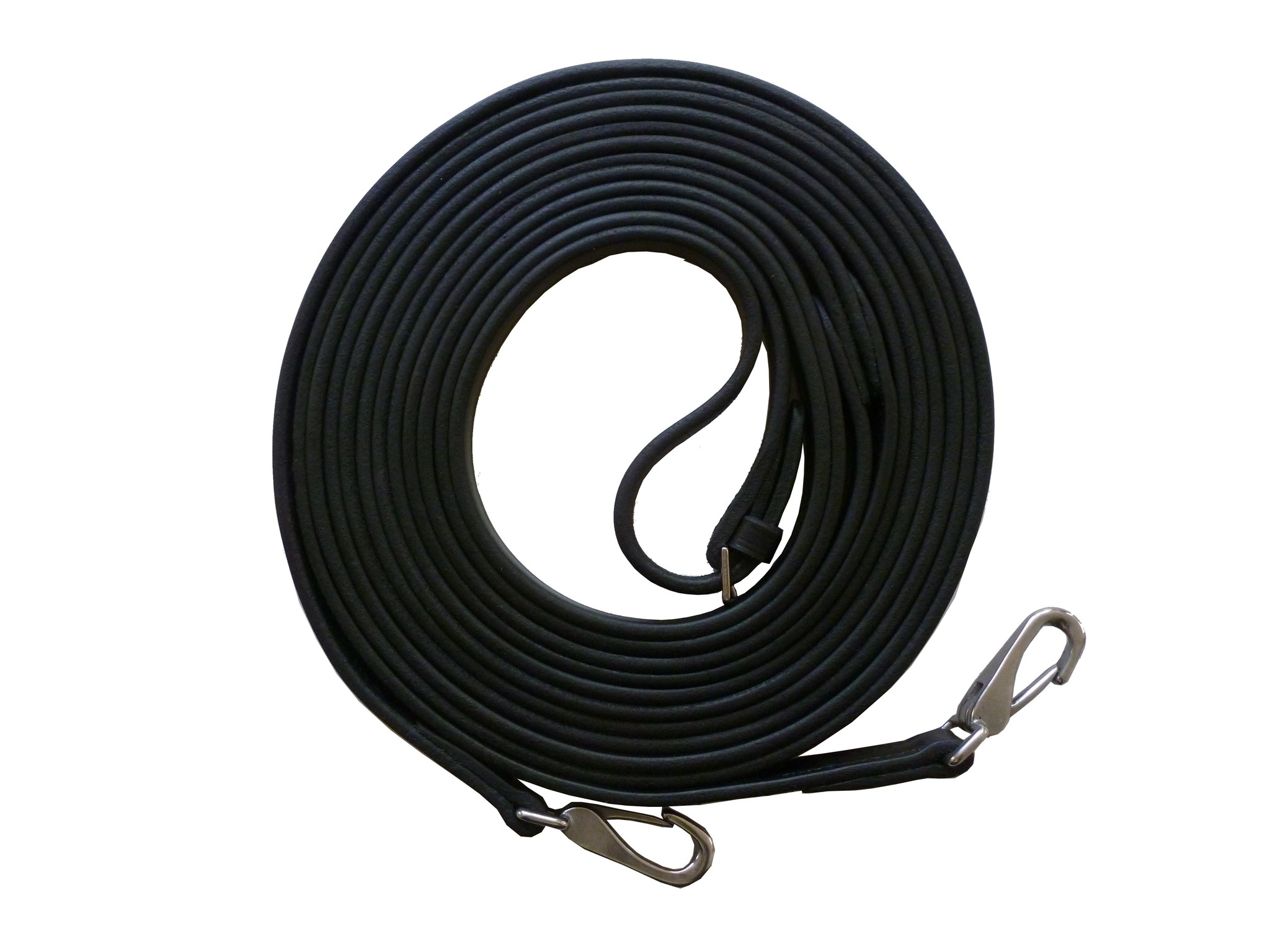 Long leather reins with snaphooks