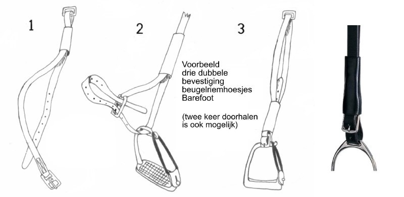 Stirrup strap covers leather black or brown