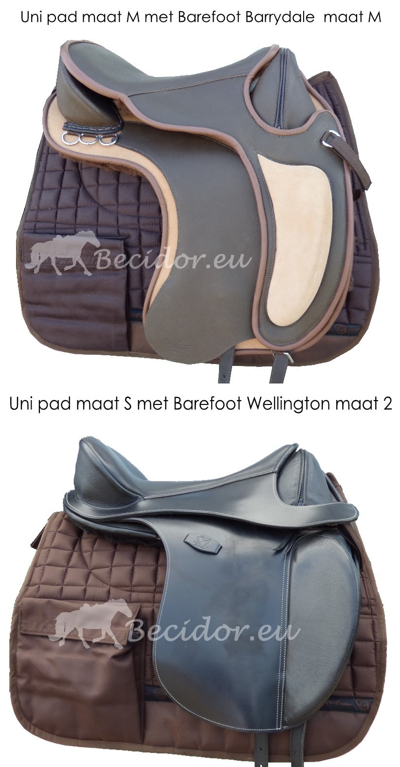 UNI treeless saddle pad with inserts