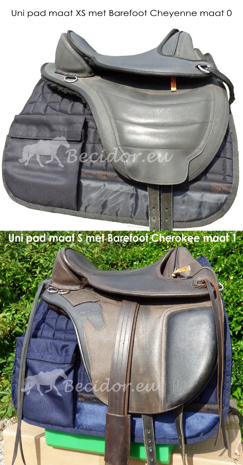 UNI treeless saddle pad with inserts