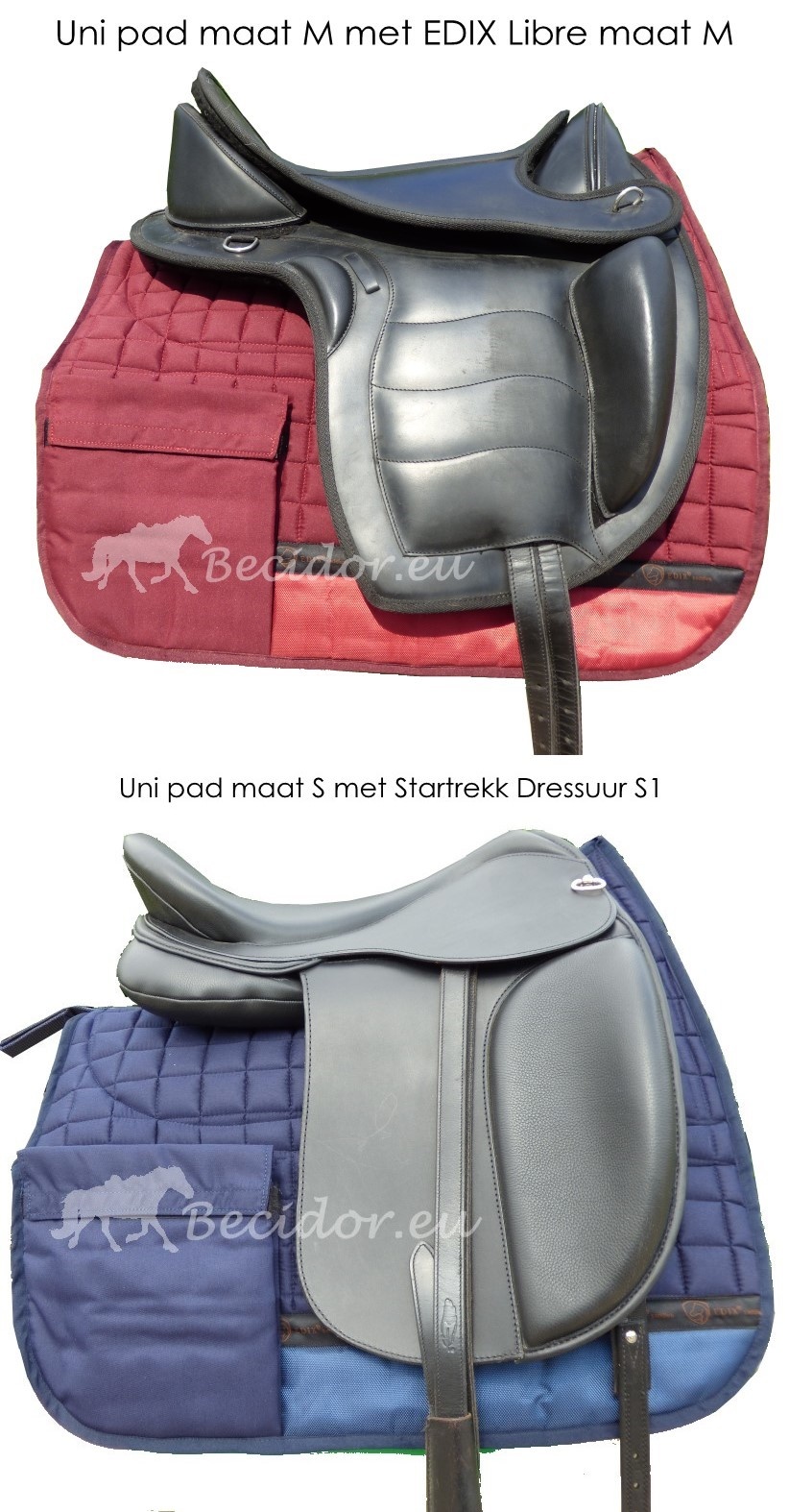 UNI treeless saddle pad with inserts