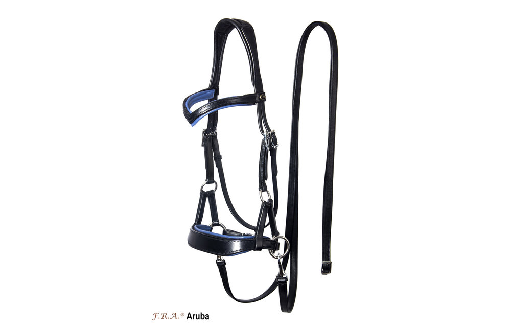 Aruba sidepull bitloos hoofdstel met 4 verwisselbare gekleurde paddings