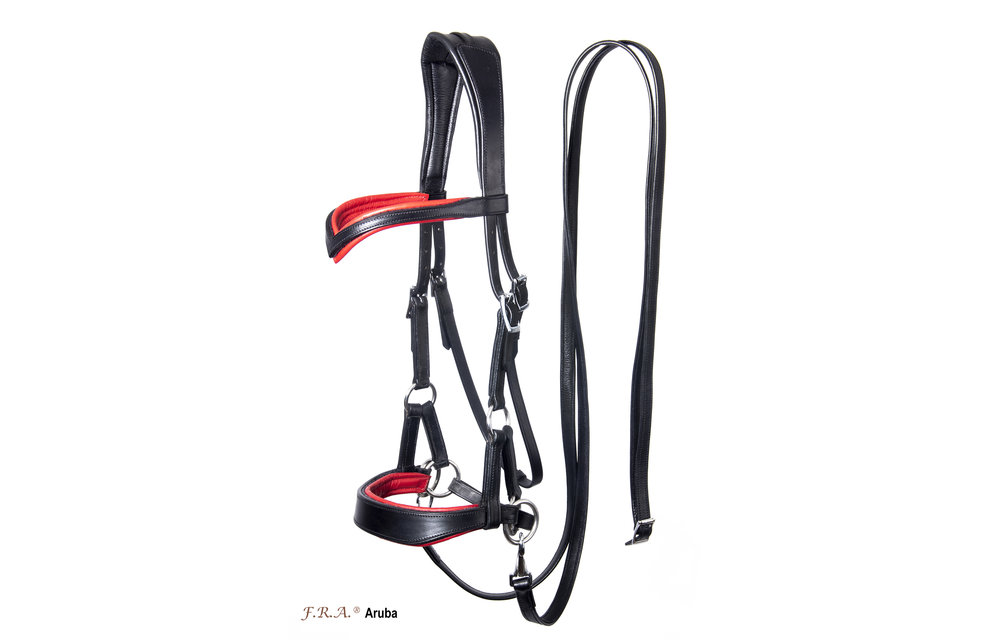 Aruba sidepull bitloos hoofdstel met 4 verwisselbare gekleurde paddings
