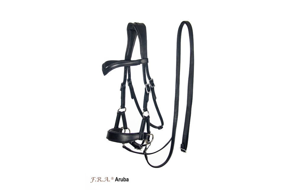 Aruba sidepull bitloos hoofdstel met 4 verwisselbare gekleurde paddings