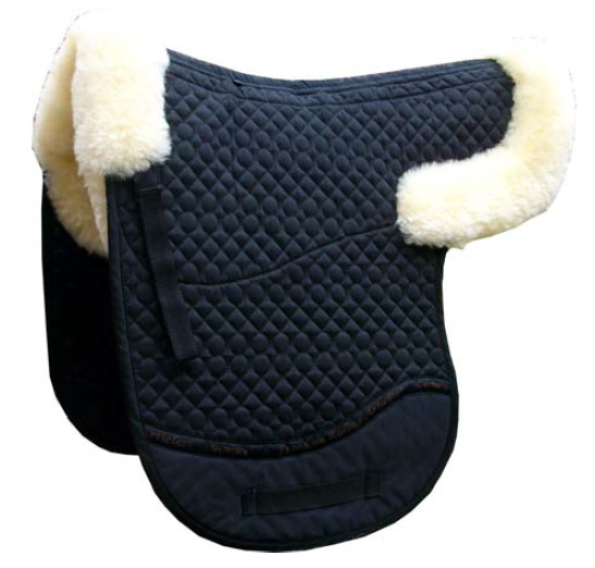 Lamsvel dressuur of veelzijdigheids pad met inlages