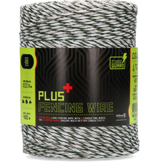 3 mm plus Zaundraht weiß grün 400 m