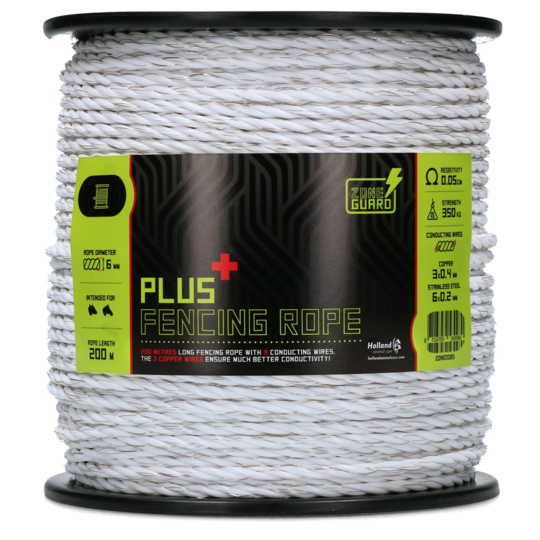 6 mm plus fence cord white 200 m