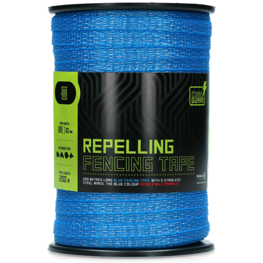 10 mm afwerend afrasteringslint blauw 200 m