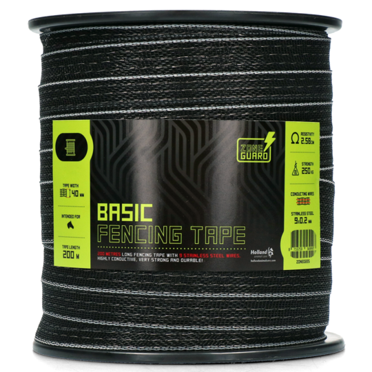 40 mm Grundzaunband schwarz 200 m