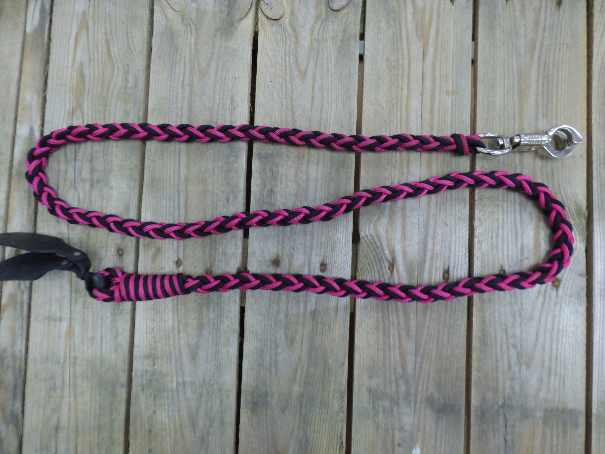 Fotoshoot halstertouw roze-zwart