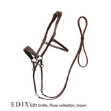 Rose chin crossed bitless bridle with reins