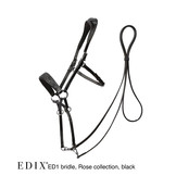 Rose chin crossed bitless bridle with reins