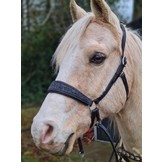 Rose chin crossed bitless bridle with reins