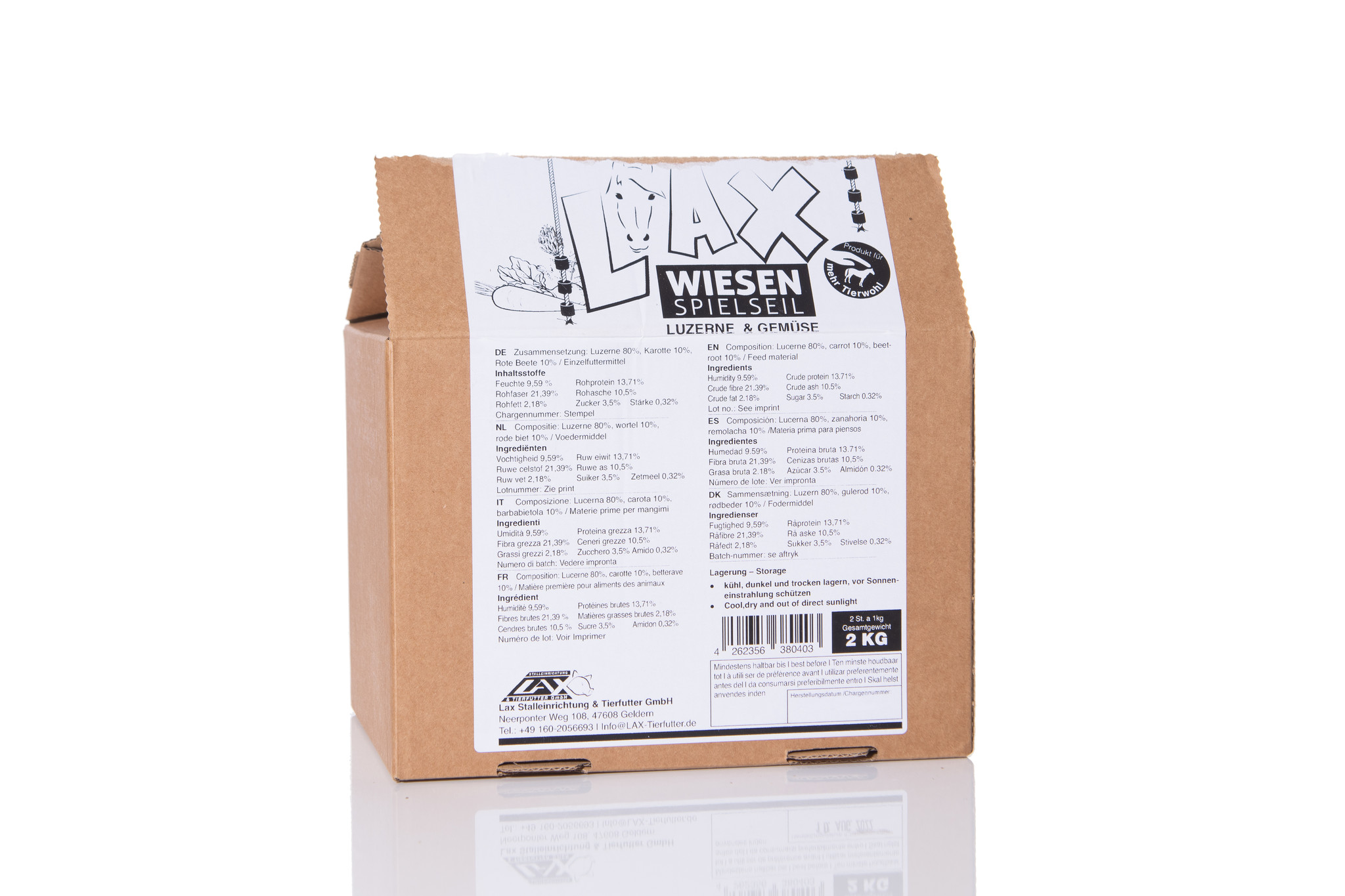 Alfalfa vegetables nibble block with play rope for horses