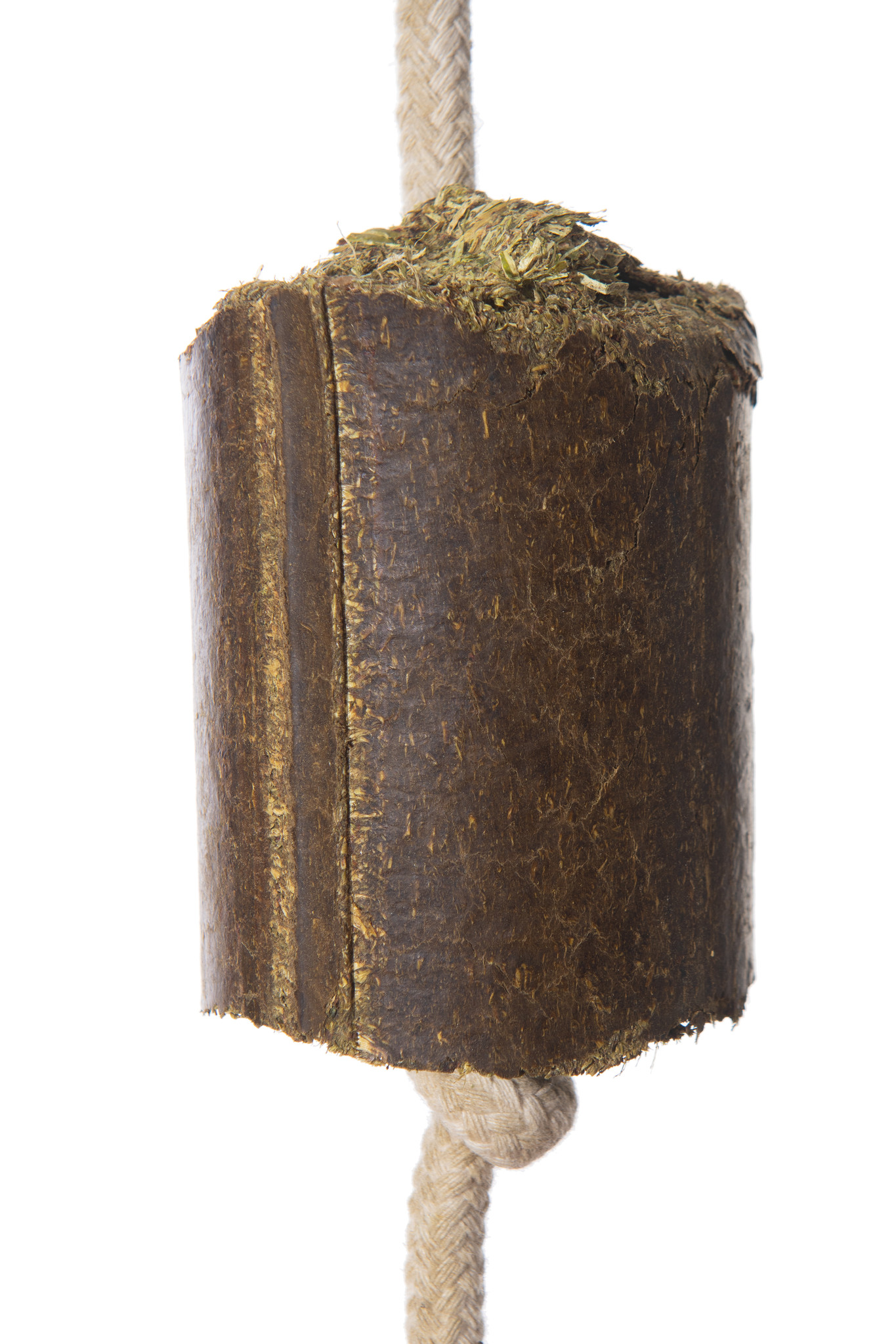 Alfalfa vegetables nibble block with play rope for horses