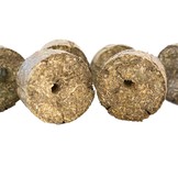 Lucerne nibble block with hole for horses