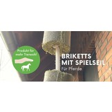 Luzerne knabbelblokken aan Speeltouw voor Paarden