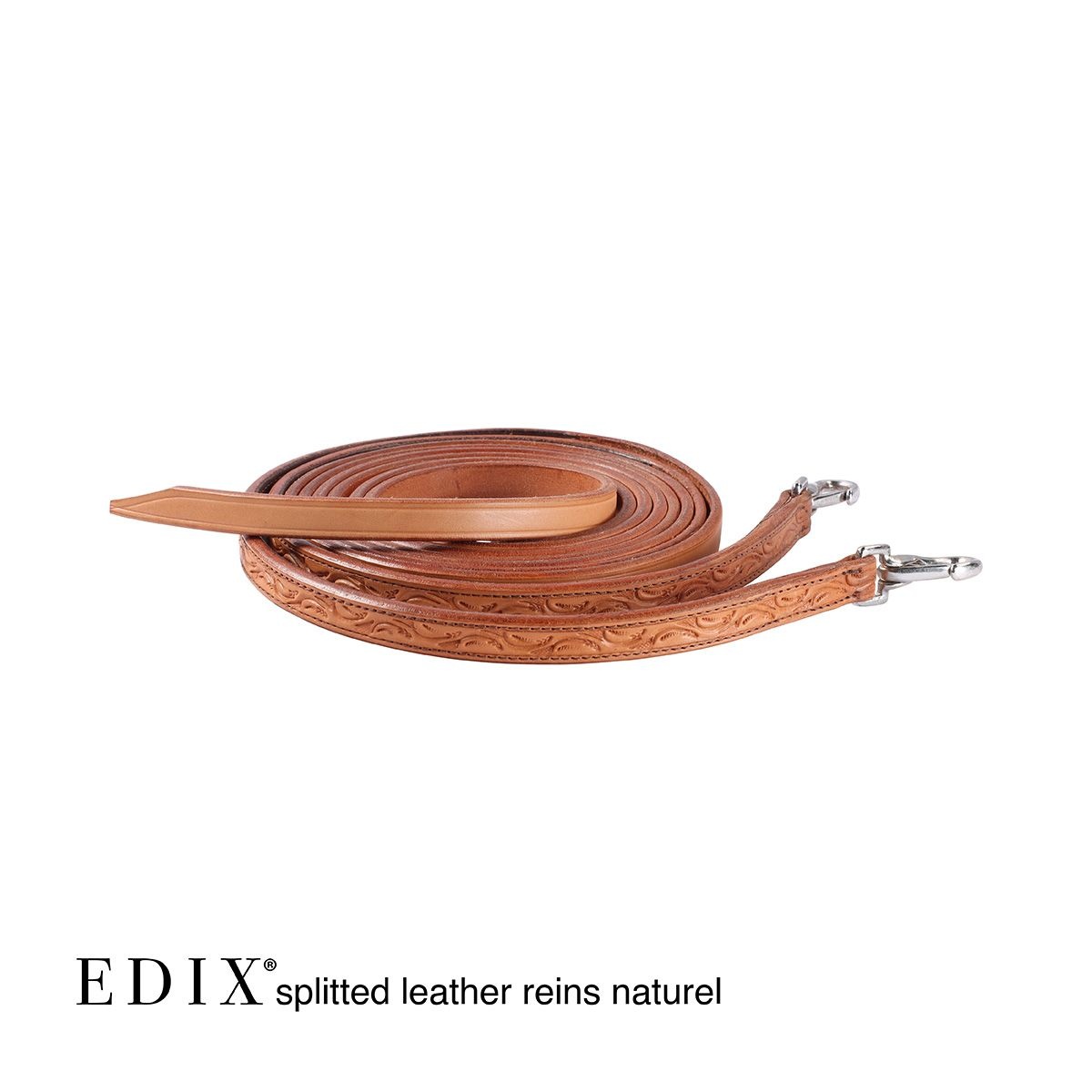 Rose leather split reins