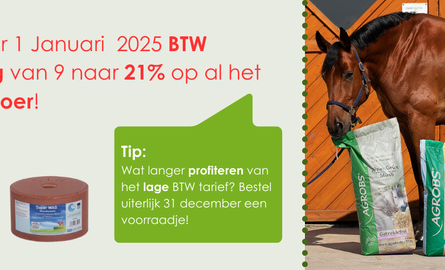 BTW verhoging op paardenvoer in 2025