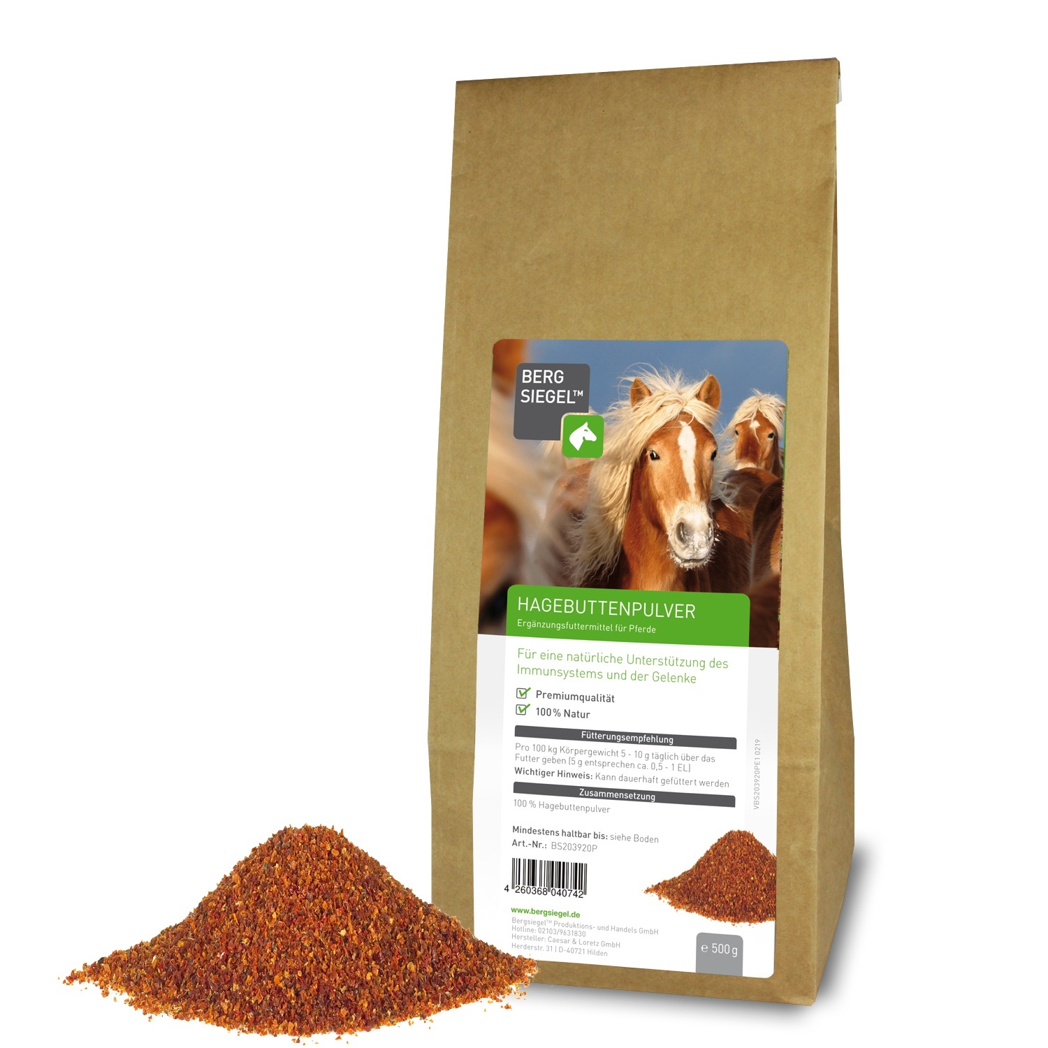 Rose hip powder for horses