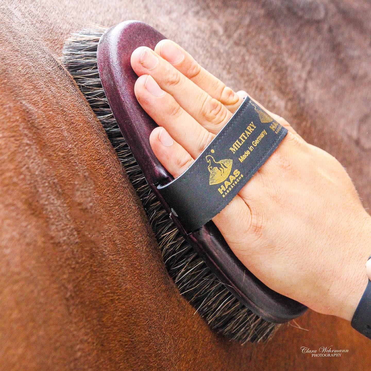 soft firmly Military men  for the coat of the horse