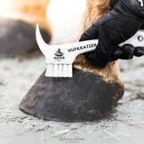 hoof pick with brush made from synthetic material