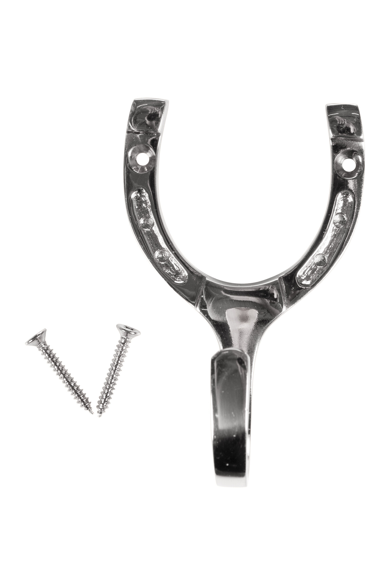 Hoefijzer stalhaak messing of zilver