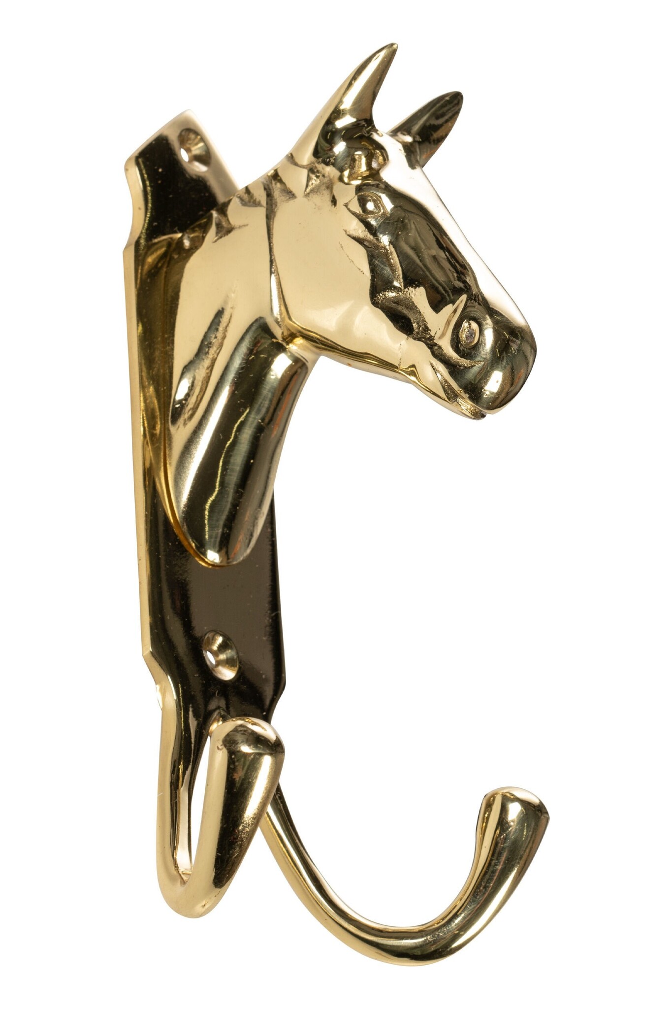 Horse head with two hooks brass