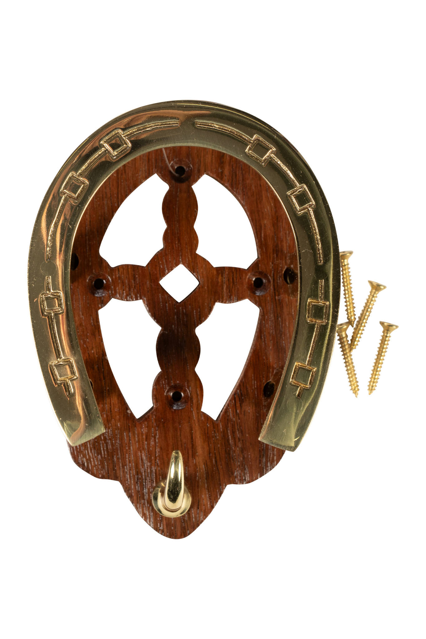 Zaumhaken Hufeisen aus Holz und Messing