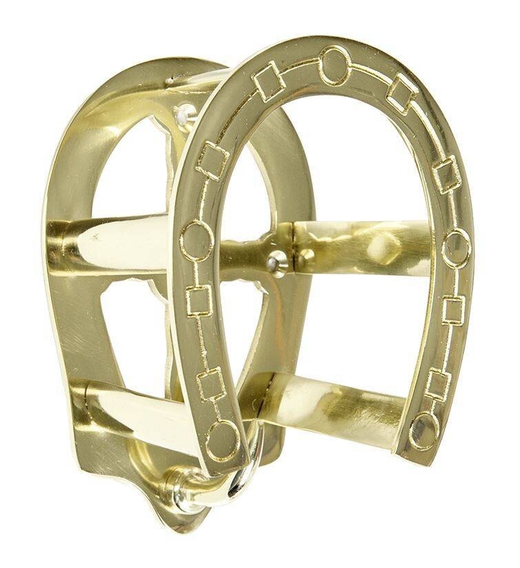 Bridle hook horseshoe brass