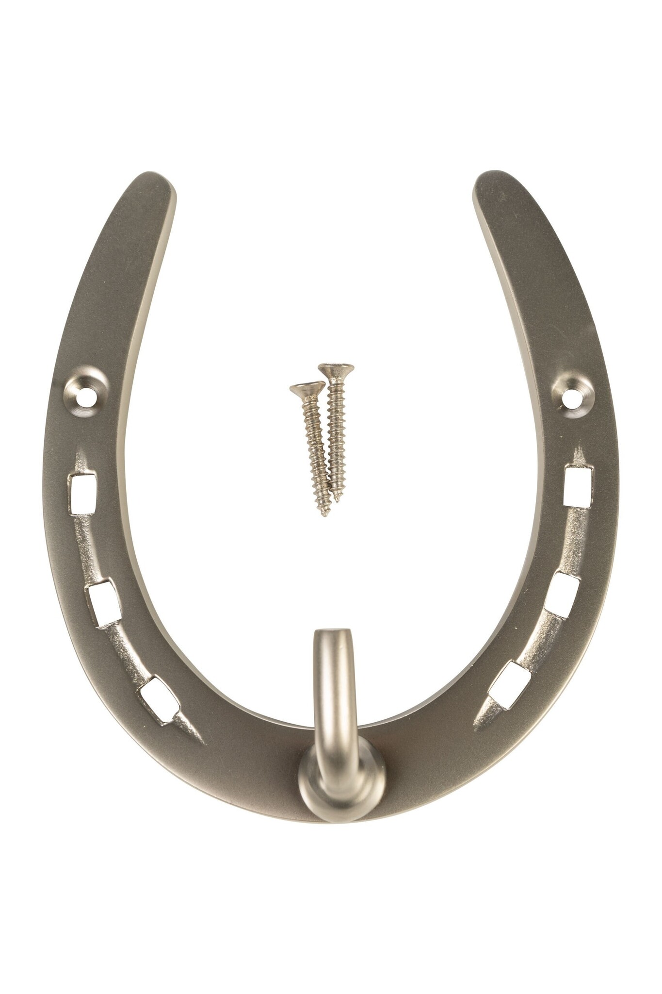 Halsterhaak hoefijzer messing of zilver