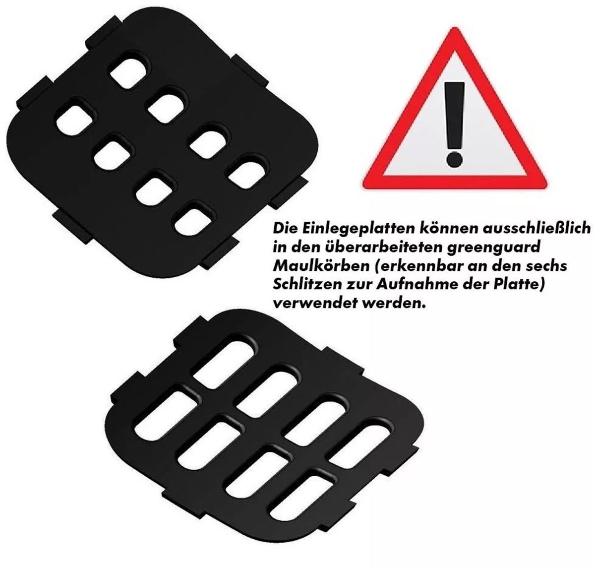 Einlegeplatte Maulkorb empfindlichen Zähnen