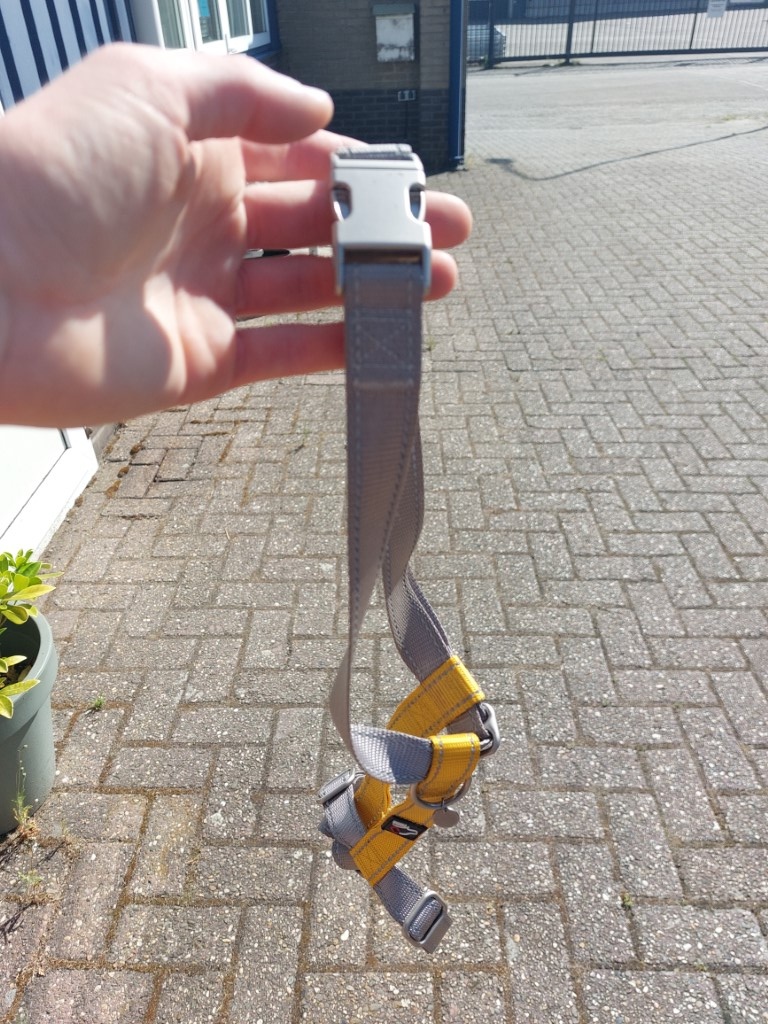 Gebrauchte Anam Cara Hundegeschirr M taupe goldgelb