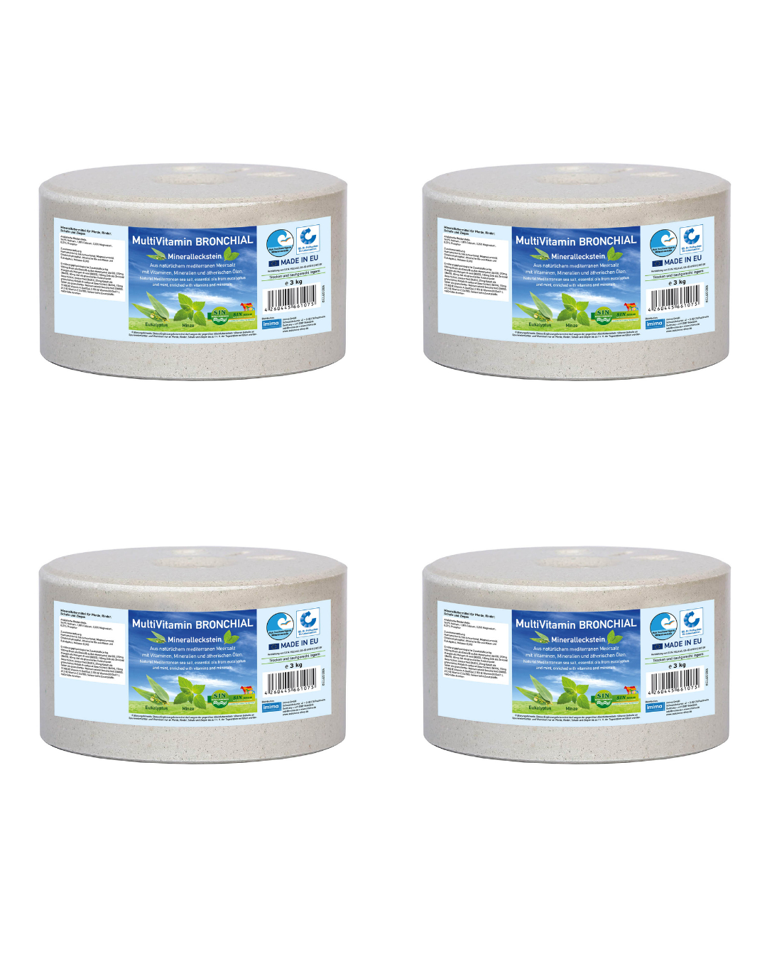 Liksteen MultiVitamine Bronchial paard 3kg voordeelpakket 4 stuks