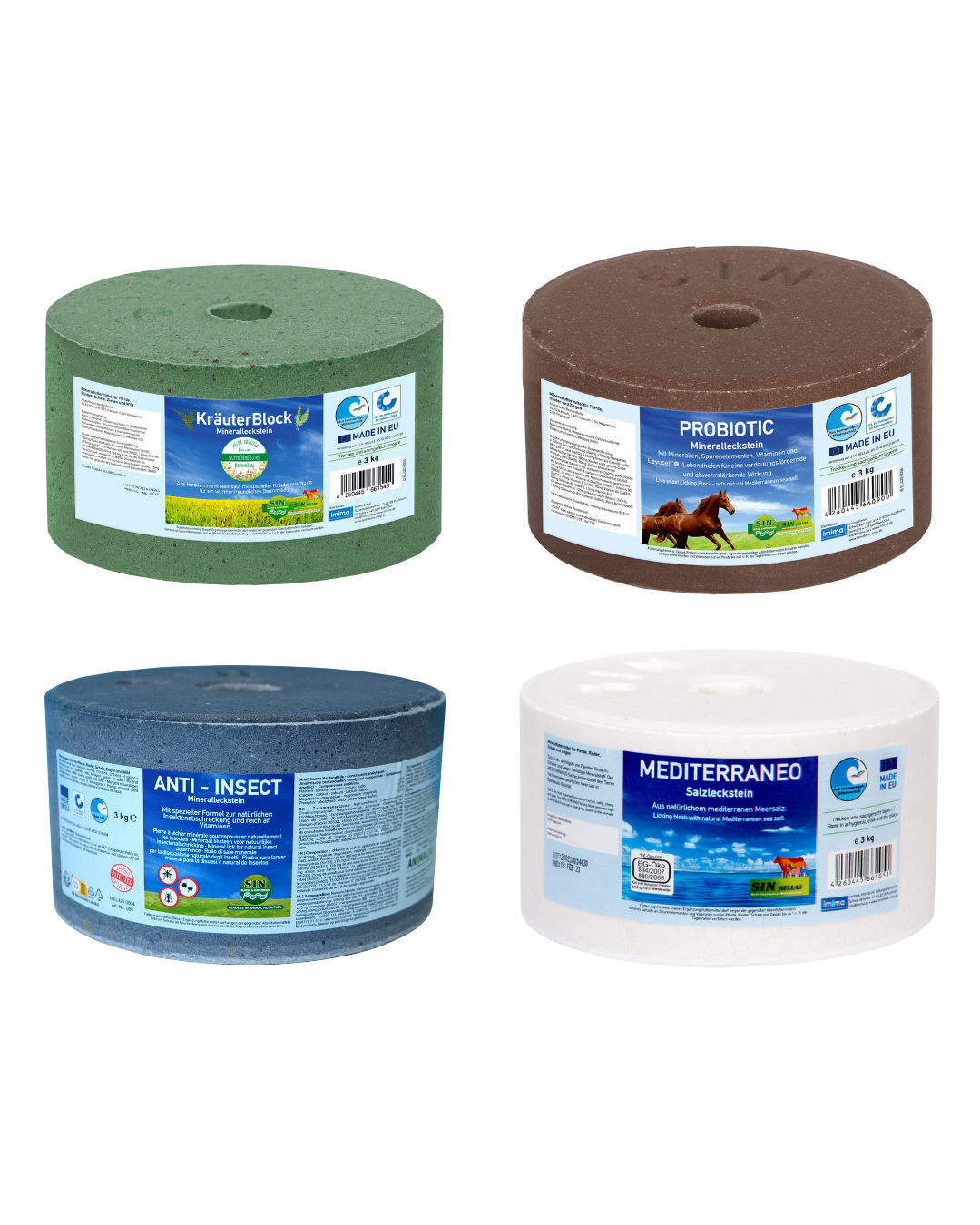 Sommer-Leckstein-Paket fur Pferden 4 Stuck