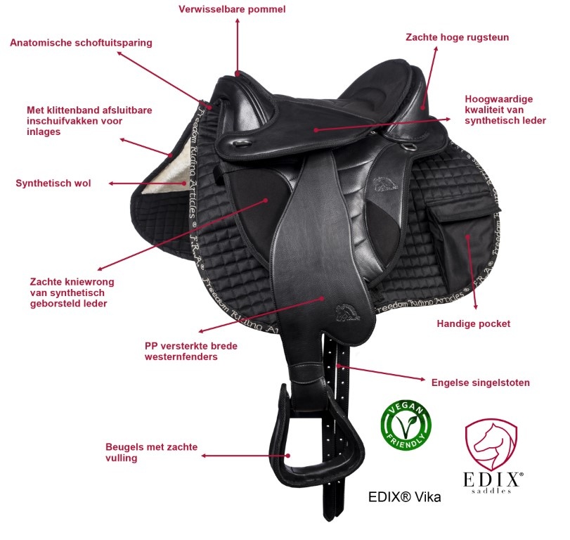 Vika treeless saddle vegan