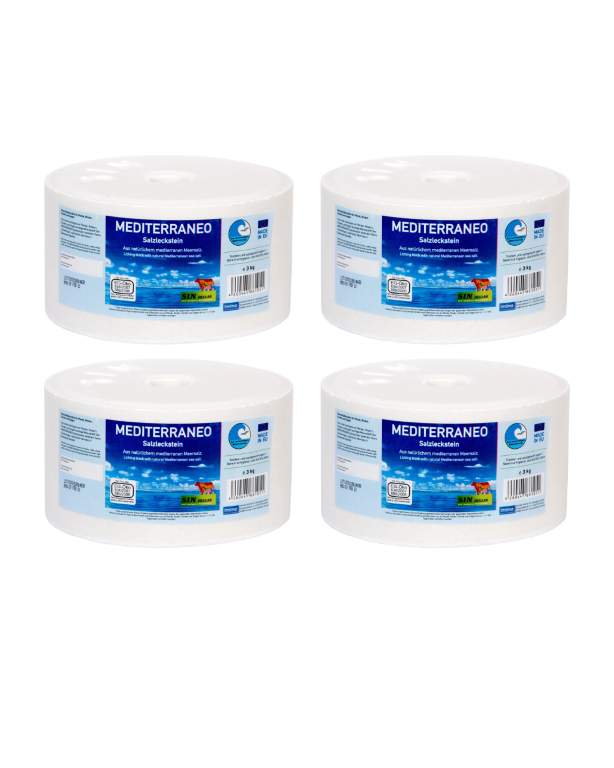 Salz lecken Mediterraneo Pferd 3kg Vorteilspack 4 Stück