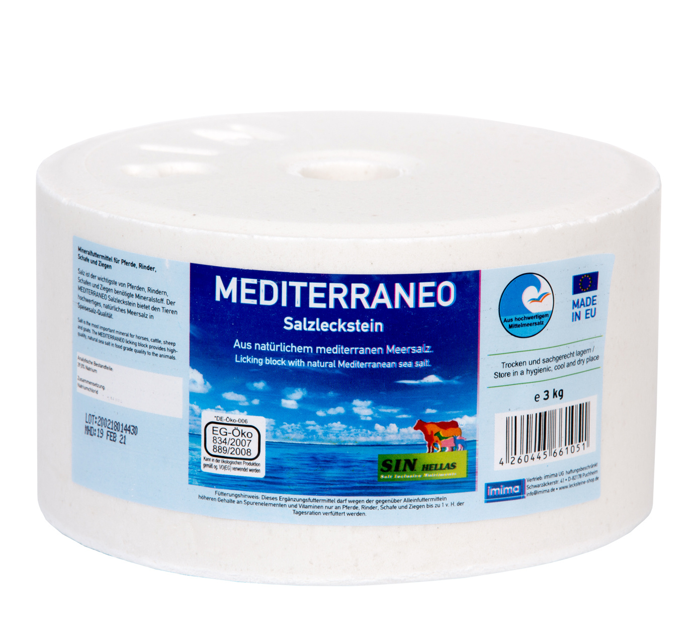 Salz lecken Mediterraneo Pferd 3kg Vorteilspack 4 Stück