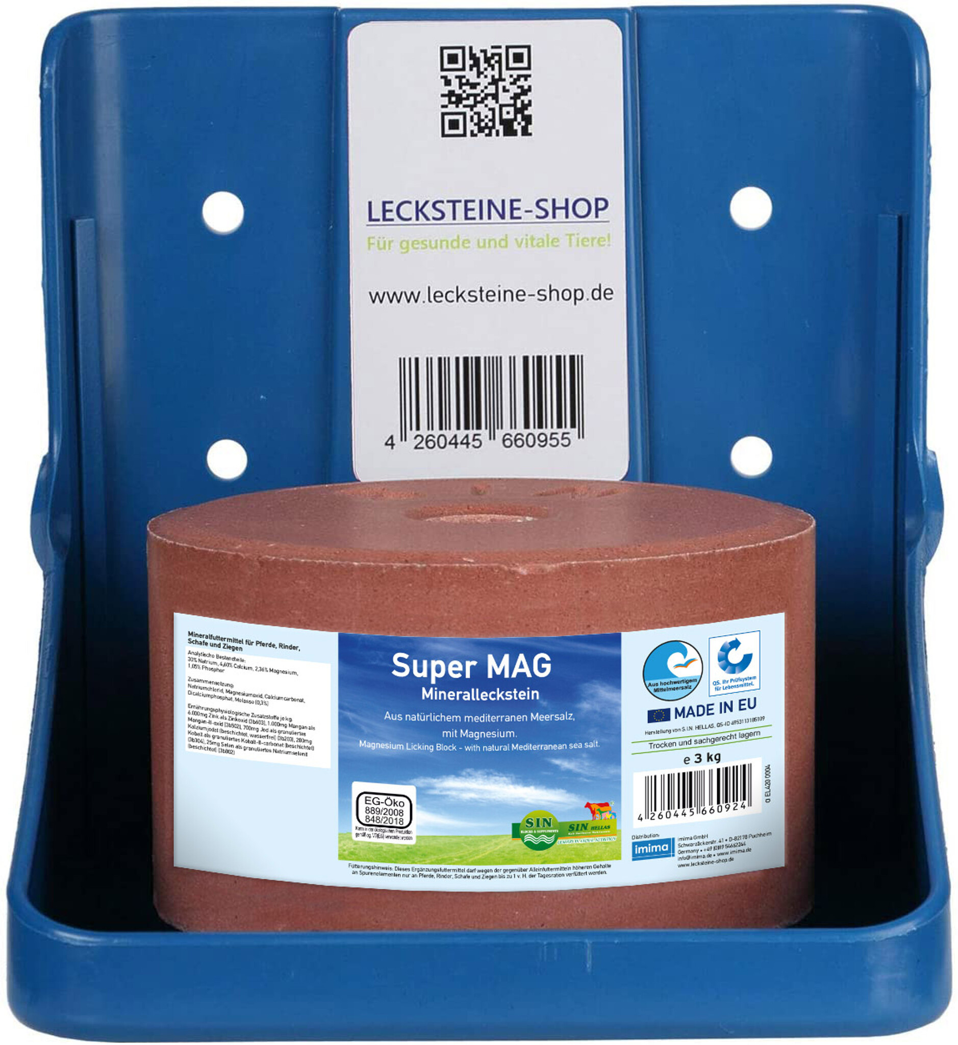 Magnesium lecken- Super Mag Pferd 3kg  Vorteilspack 4 Stück