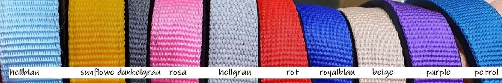 Halster nylon zacht onderlegd in vele kleuren