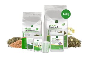 Pakket NutriMash 14 kg, PsylliumMash & Linseed Oil 5L