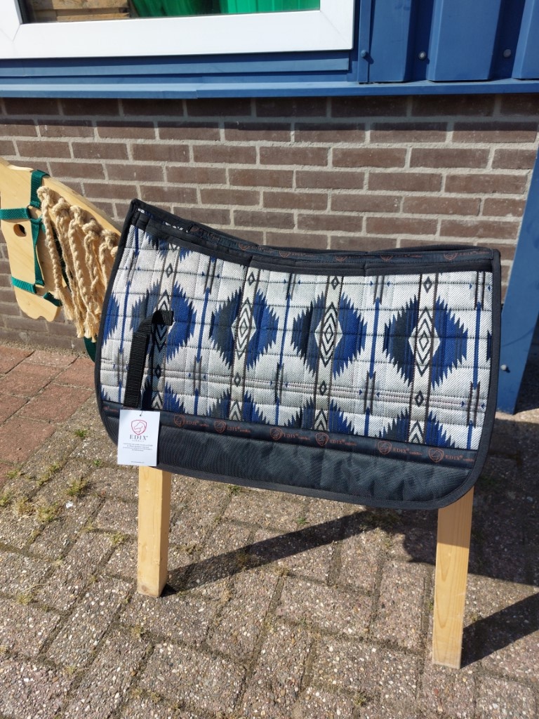 Tweedekans westernpad  squareskirt vilt zwart/blauw S