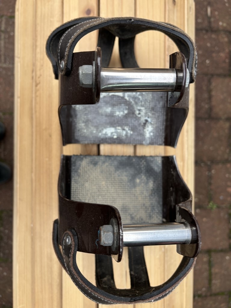 Western stirrups in need of refurbishment brown foot pads are loose