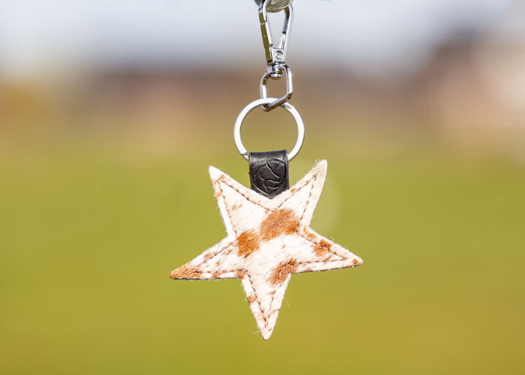 Sleutelhanger leder ster hart paard