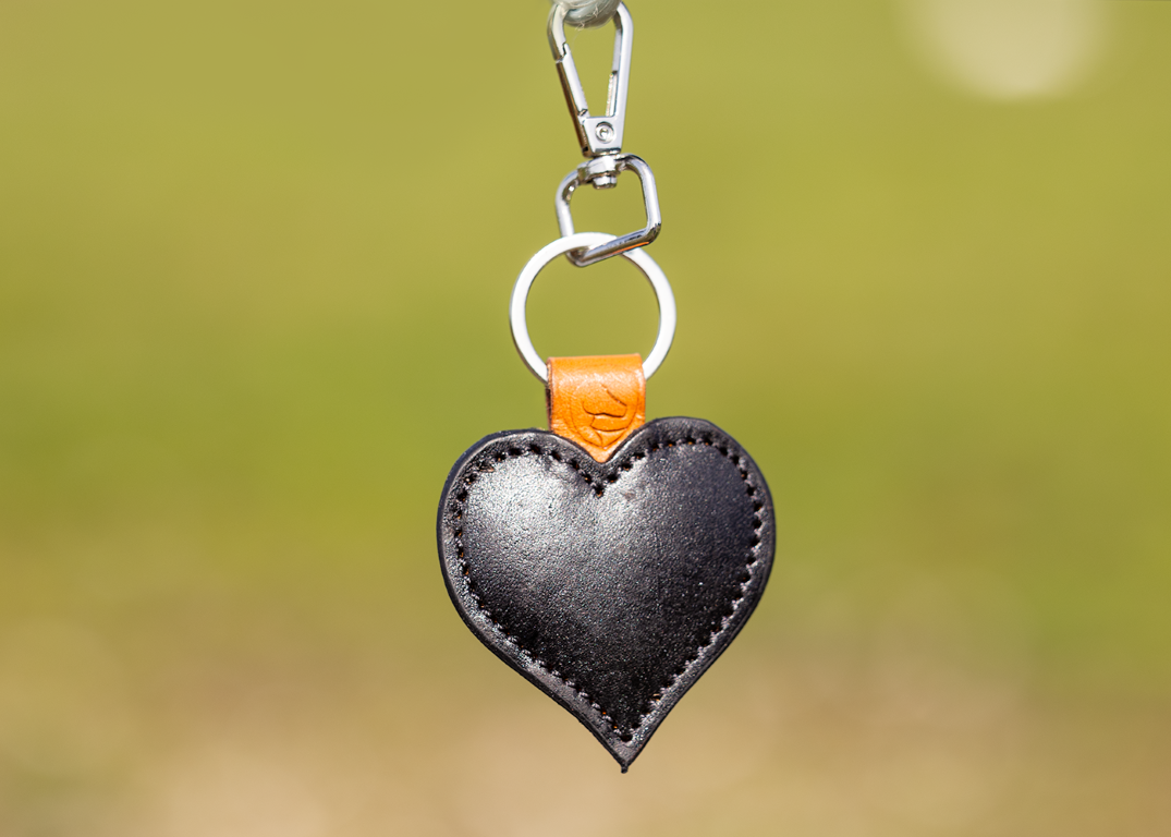 Keychain leather star heart horse
