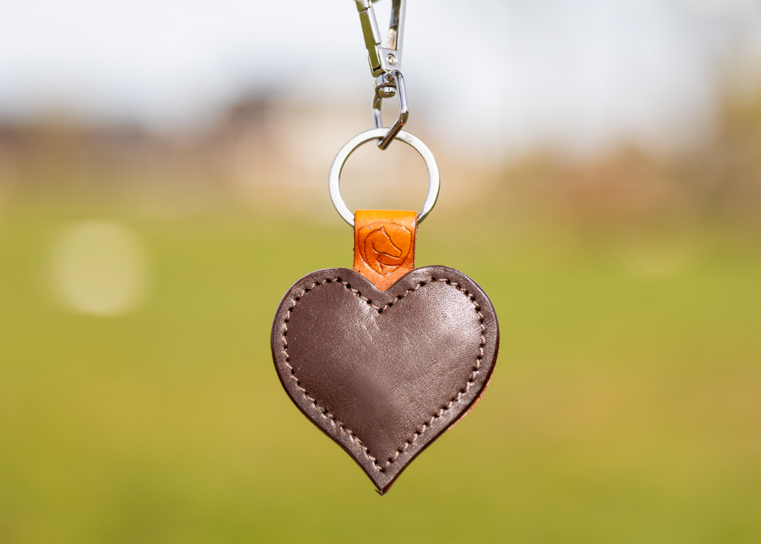 Keychain leather star heart horse