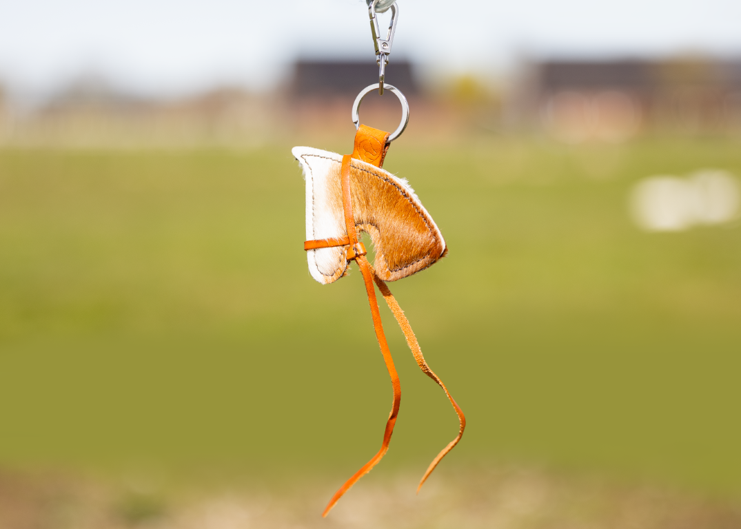 Keychain leather star heart horse