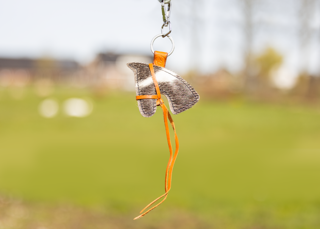 Schlüsselanhänger Leder Stern Herz Pferd